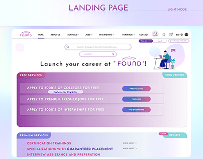 Web Design/ Landing Page for company Found