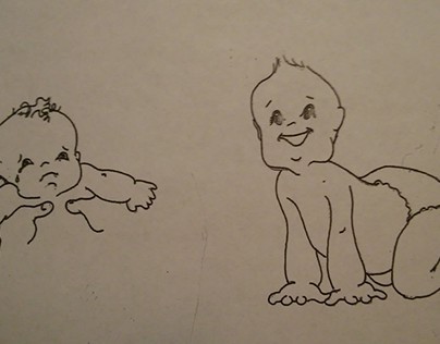 Line illustration babies