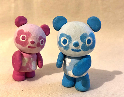 panda pink & Blue