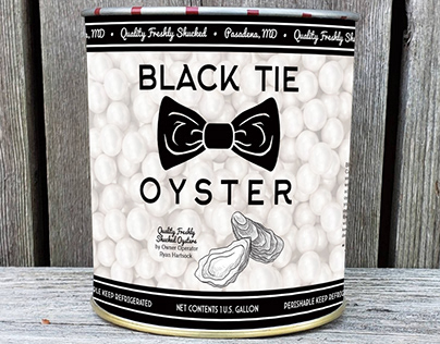 Black Tie Oyster Label Design