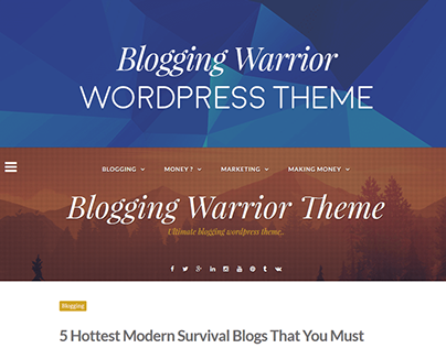 Blogging Warrior - A Free Minimal WordPress Theme