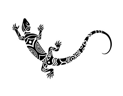 Lizard. Maori tattoo design