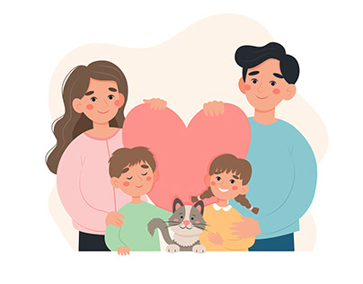 Family cute vector illustrations