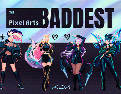 KDA The Baddest - League of Legends Pixel Arts
