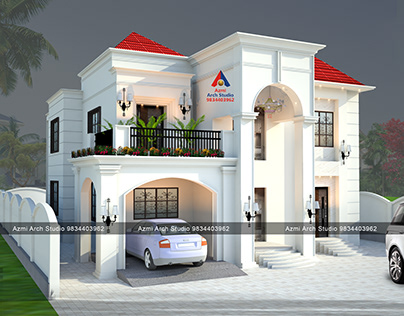 royal classic home front elevation designer in nagpur