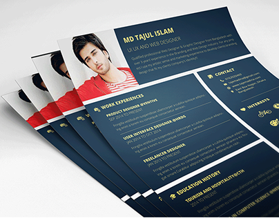 21 Handsomely Created (Dark) PSD Resume Templates