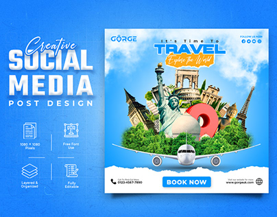 Travel and Tour Social Media Post Design