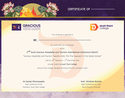 Certificate Design for Dusit Gracious Conference