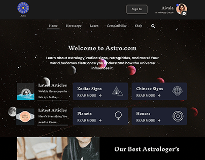 Astro Webside Landing Page UI Design