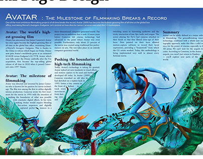 Avatar, Double split editorial page