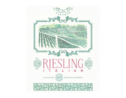 Italian Riesling Wine Label (hand painted)