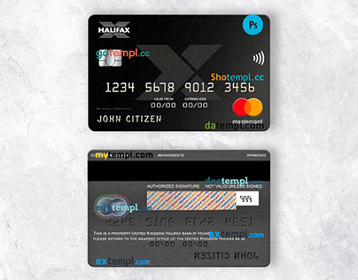 United Kingdom Halifax bank mastercard template
