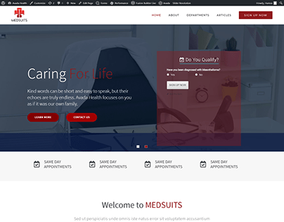Wordpress Website for Medical Suits