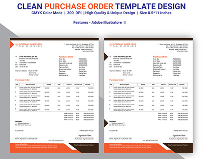 purchase order template design