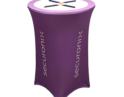 Custom Printed Spandex Cocktail Table Cover With Legs