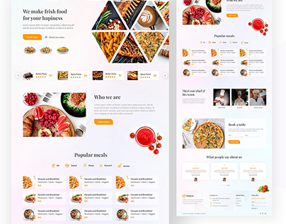 UI/UX design for food or restaurant website
