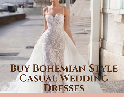 Bohemian lace wedding dress