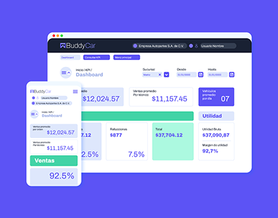 BuddyCar - Web UI design