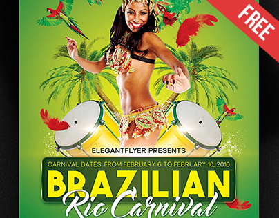 Brazilian Rio Carnival – Free Flyer PSD Template