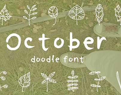 October leaves doodle font