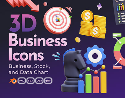 Project thumbnail - Business 3D Icon Set