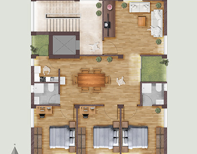 Apartment Floor Plan Render