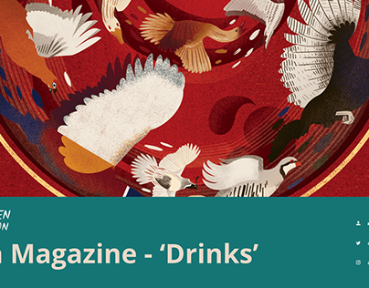 Saga Magazine 'Drinks' Editorial Illustration