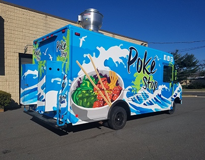 Poke Stop Food Truck Vehicle Wrap