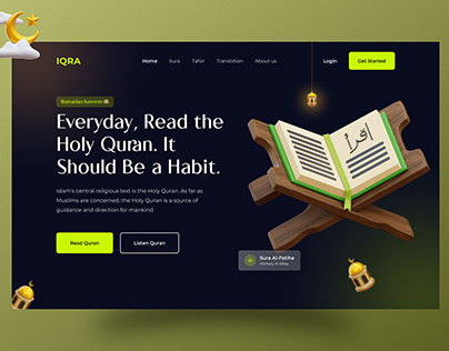 IQRA - Islamic Platform Web Header Design