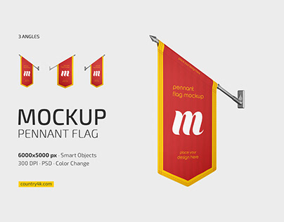 Pennant Flag Mockup Set