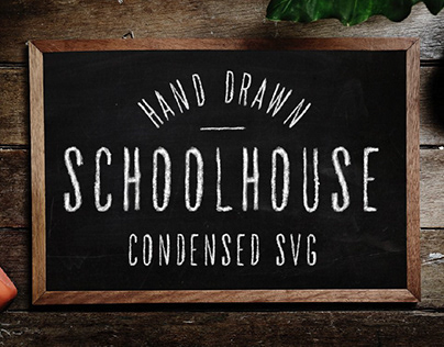 SCHOOLHOUSE SVG - FREE CHALKBOARD FONT