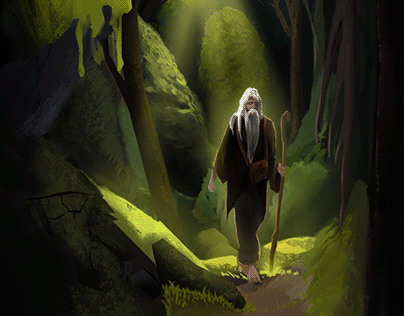Druid in the forest