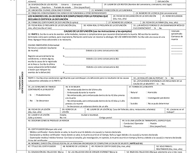 Translation English- Spanish "Certificate of death"
