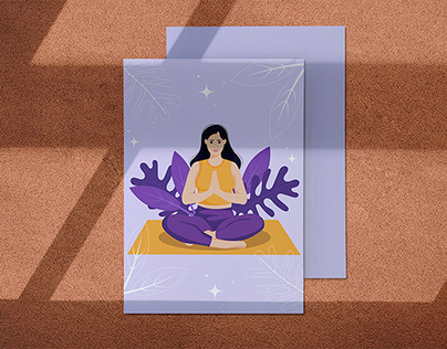 Poster with girl doing yoga