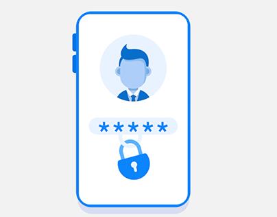 Mobile App User Password Protection Lottie Animation