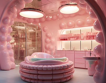 Style Interior - Bath Room Coral - Pink Color