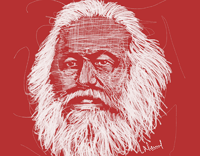 Karl Marx Scribble Art