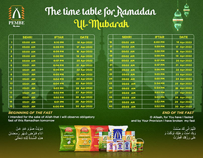 Pembe zambia ramadan timetable