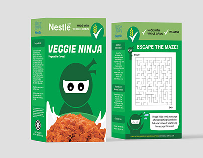 Nestle Veggie Ninja Cereal Box Design