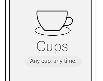 “Cups” (App mock-up) 2020