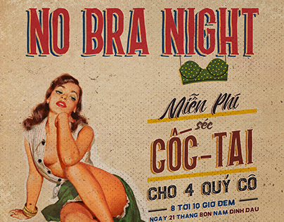 No Bra Night Vintage Poster