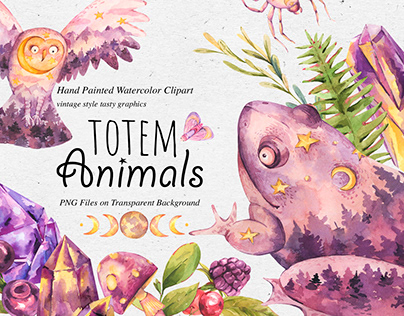 Watercolor Totem Animals