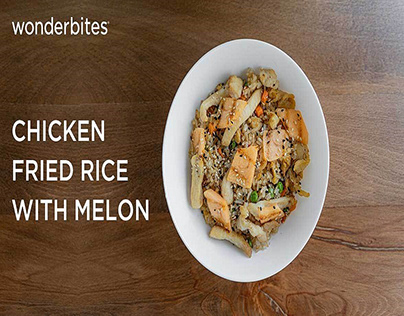 chicken fried rice with melon