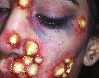 infected face sfx makeup