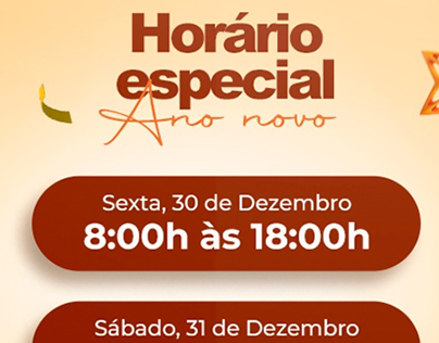 Flyer Horario especial de Año Nuevo