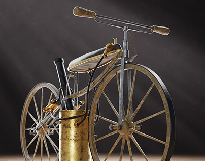 1867 Roper Steam Motorcycle - Blender