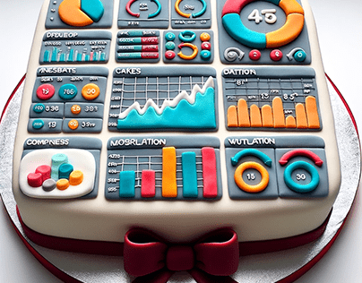 cake with a design that mimics a business analyst kpi