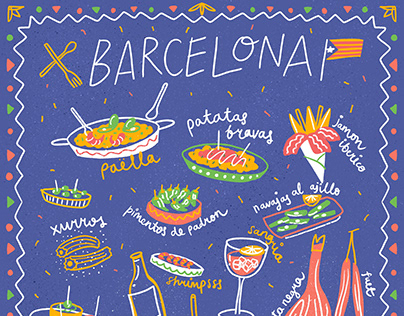 Barcelona Food Illustration