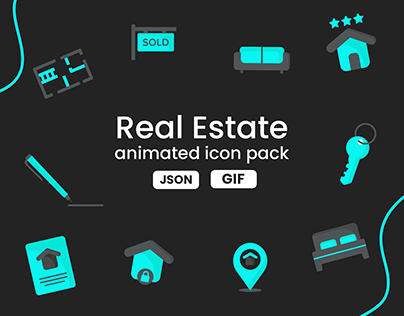Project thumbnail - Animated Real Estate Icon Set (lottie)