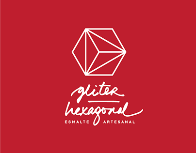 Logotipo da marca de esmaltes Gliter Hexagonal